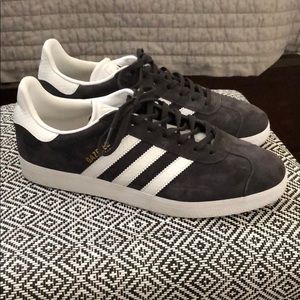 Grey suede Adidas Gazelle